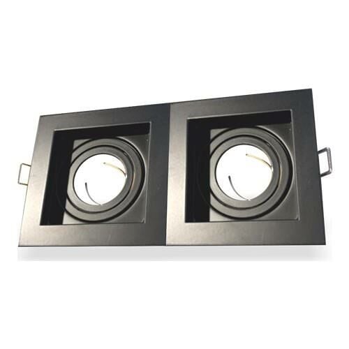 HELİOS HS 2205 İKİLİ KARE 6 WATT PANELE UYGUN DEKORATİF BOŞ KASA SİYAH