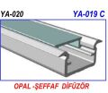 ALİMİNYUM LED PROFİL KASASI YA-020 KASA+CAM DAHİL 305 CM 1 BOY  FİYATIDIR