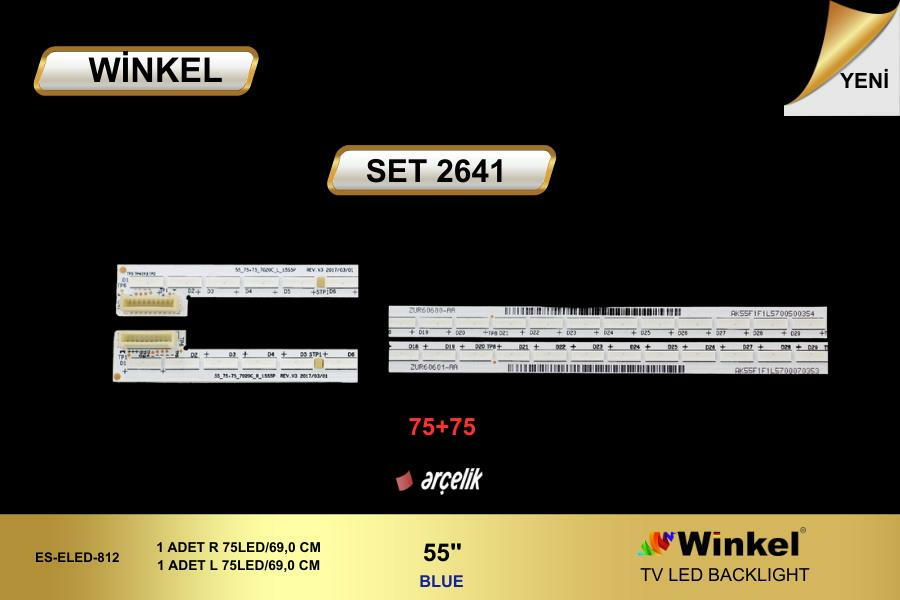 TV LED BAR -2641 2 Lİ ÇUBUK-A55L9683-55VLX9670-ELED812-WİNKEL-MAVİ RENK