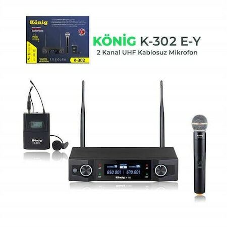 KÖNİG K-302 UHF 1EL+1YAKA MİKROFON