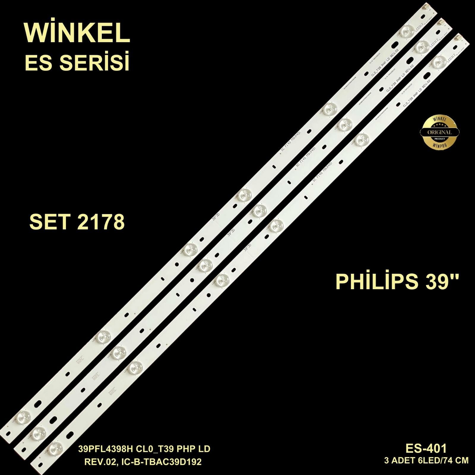 TV LED BAR 2178 TAKIM 3 - 39PFL4398H CL0_T39 PHP LD REV.02, IC-B-TBAC39D192-WİNKEL