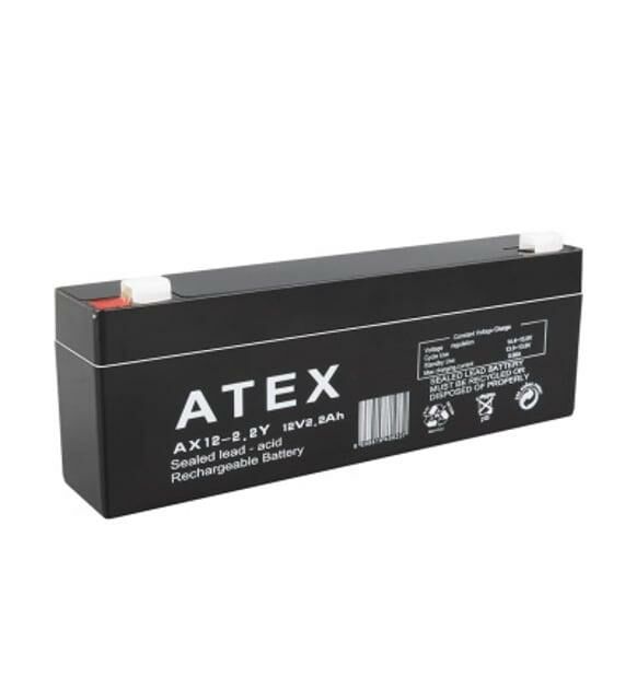 12 VOLT 2.2 AMPER YATAY AKÜ ATEX 179*35*60 mm