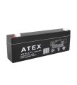 12 VOLT 2.2 AMPER YATAY AKÜ ATEX 179*35*60 mm