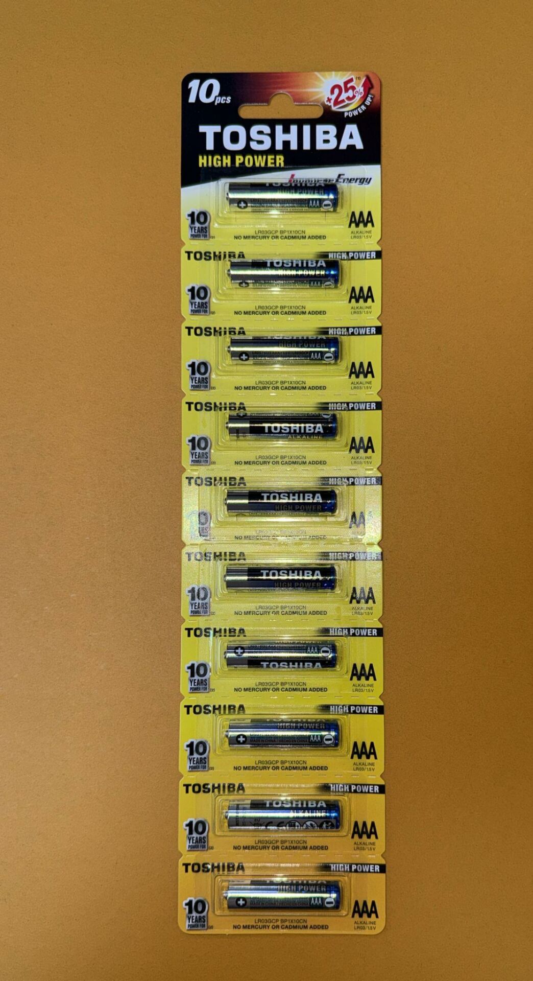 TOSHIBA İNCE PİL AAA 10 LU KART ASKILI