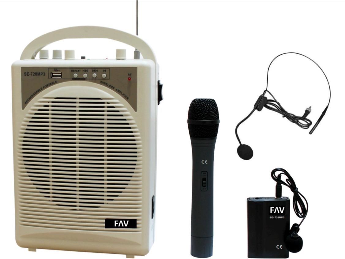 FAV SE-728-BT-USB TEK KANAL 1 EL 1 YAKA+KAFA SEÇENEĞİ 50 WATT ŞARJLI SEYYAR ANFİ