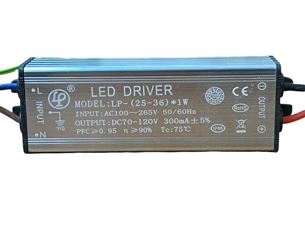 LED DRİVER 36 WATT 70-120 VOLT 300 MA WALLWASHER İÇİN METAL BOLLED