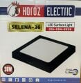HOROZ LED PANEL 36 WATT SIVA ÜSTÜ BEYAZ IŞIK SİYAH KASA KARE 30X30 SELENA-36