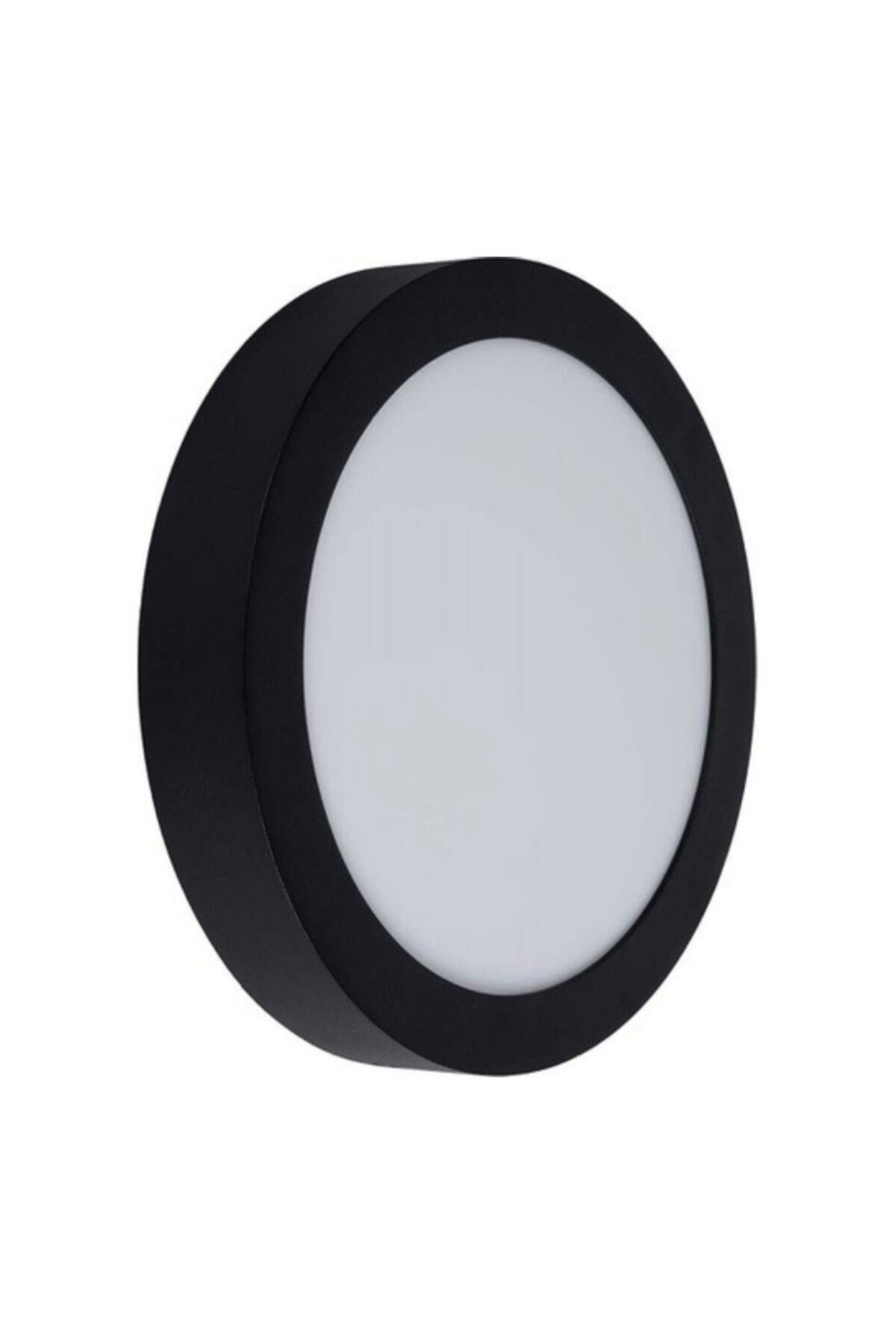 YCL 18 WATT SIVA ÜSTÜ PANEL YUVARLAK SİYAH KASA BEYAZ IŞIK ASM-1218