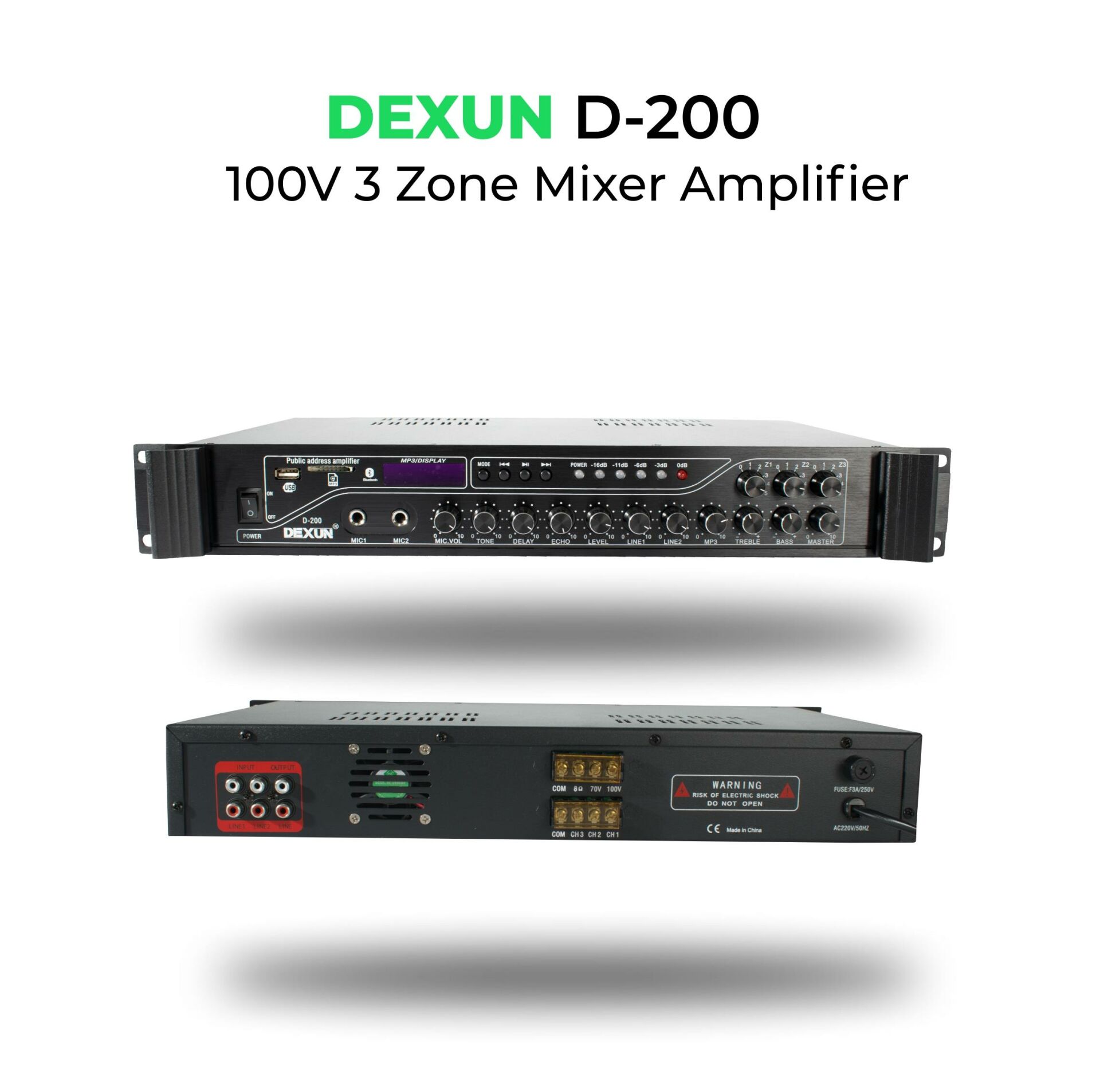 DEXUN D-200--200 W HAT TRAFOLU 3 BÖLGELİ ANFİ