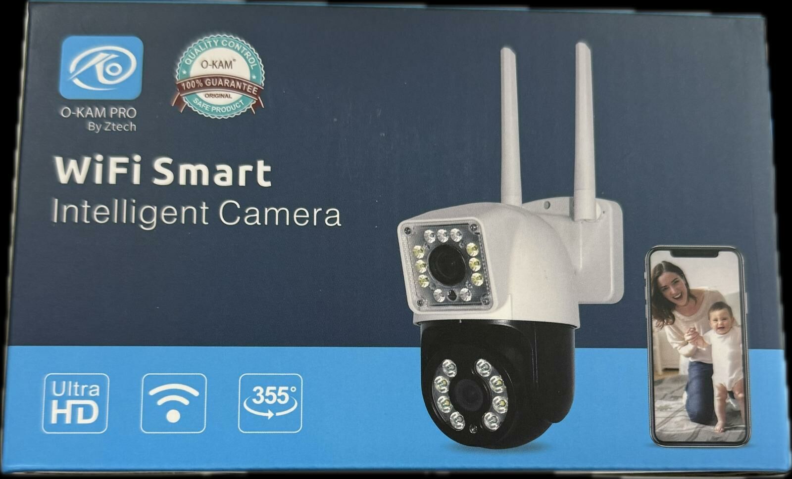 O-KAM-3012 Wifi 2Lens Alarm+Siren+Işık+Sesli Kamera
