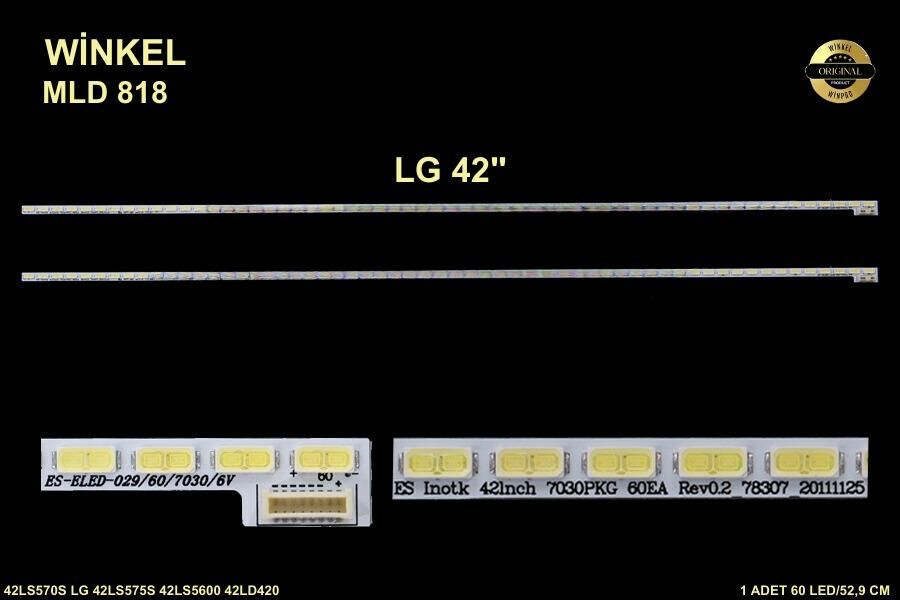 TV LED BAR-818 1 Lİ ÇUBUK-7030pkg-42LS570S-42LS575S-42LS5600-42LD420-ELED029-WİNKEL