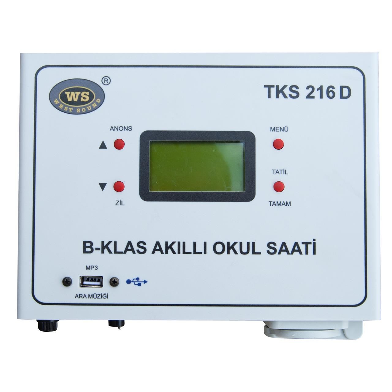 WEST SOUND TKS 216D DUVAR TİPİ AKILLI OKUL SAATİ