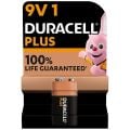 DURACELL 9 VOLT ALKALİN PLAS PİL TEKLİ KART