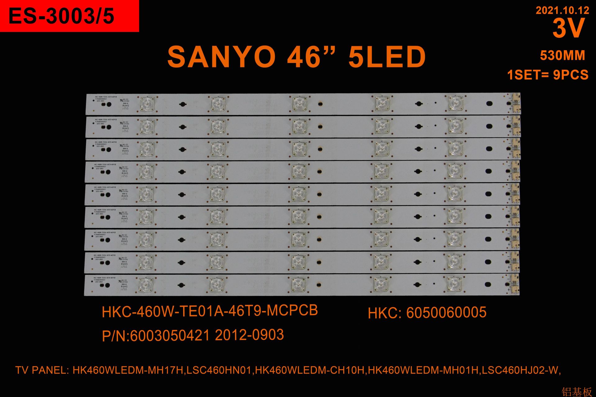 TV LED BAR  2379 TAKIM 9 LU-HK460WLEDM-MH17H-LSC460HN01-HK460WLEDM-ES303-WİNKEL