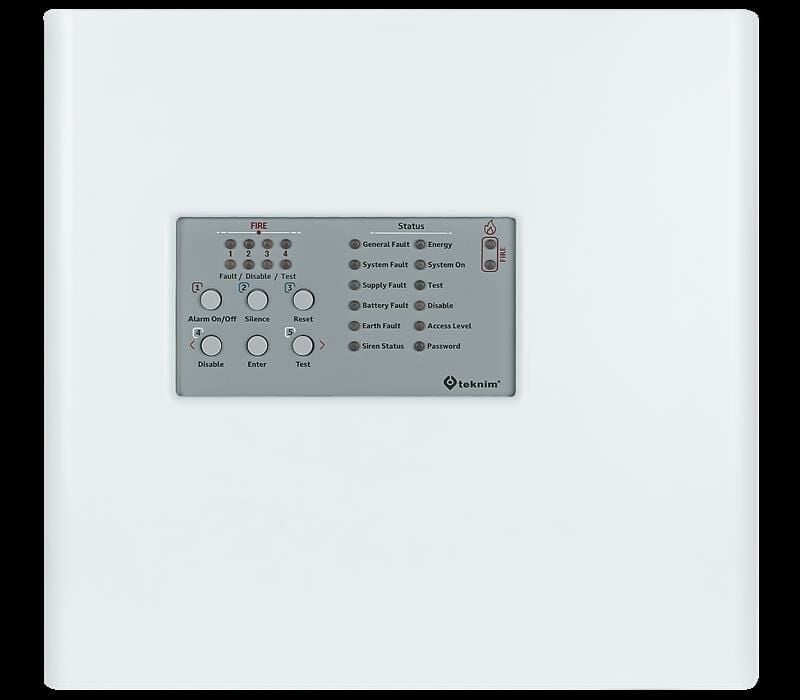 TEKNİM TFP-4404P 4 BÖLGELİ KONVANSİYONEL YANGIN ALARM PANELİ.PLASTIK KASA(AKÜLER HARİÇ)