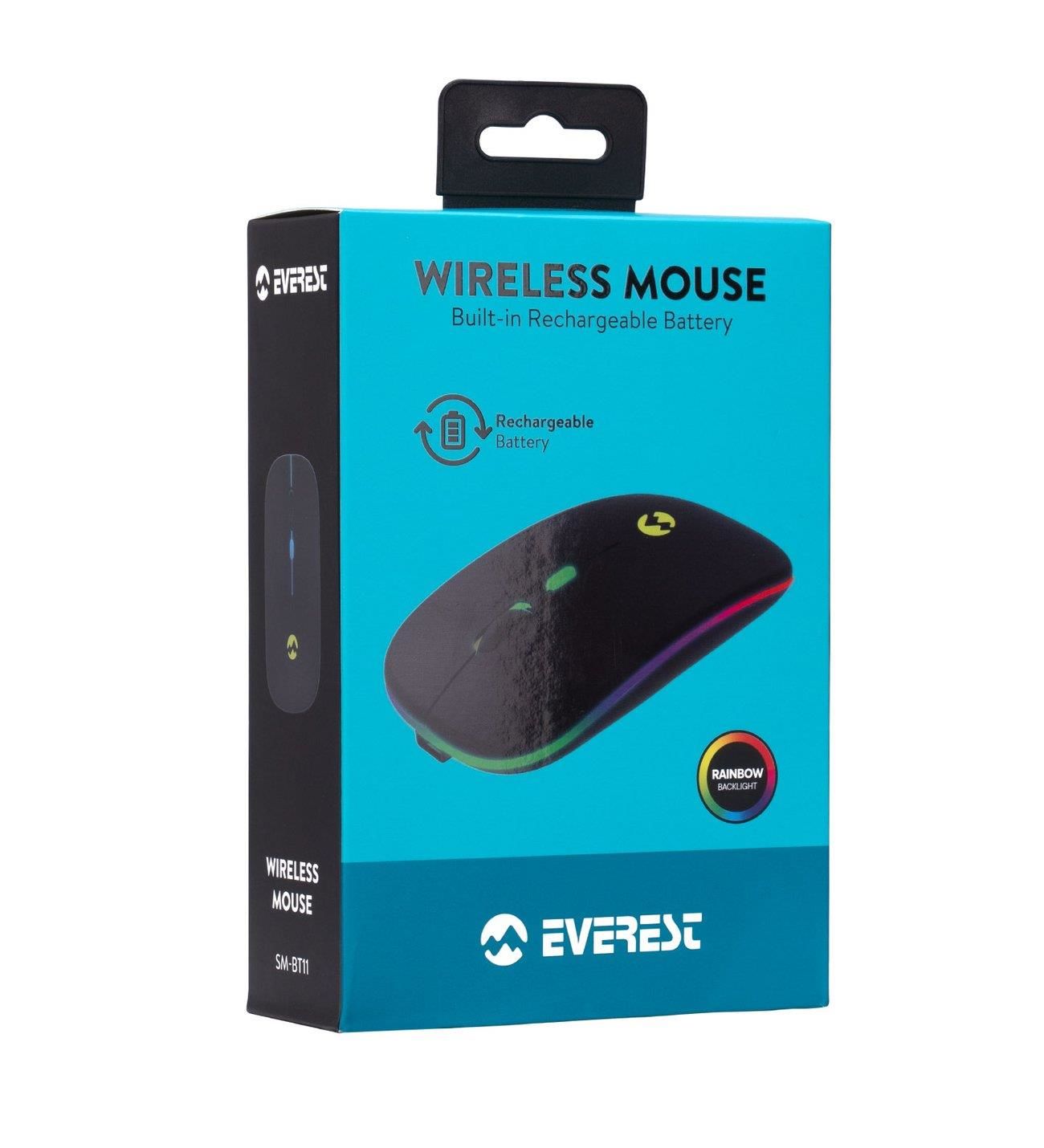 Everest SM-BT11 Usb Siyah 2in1 Bluetooth ve 2.4GHz Şarj Edilebilir Kablosuz Mouse