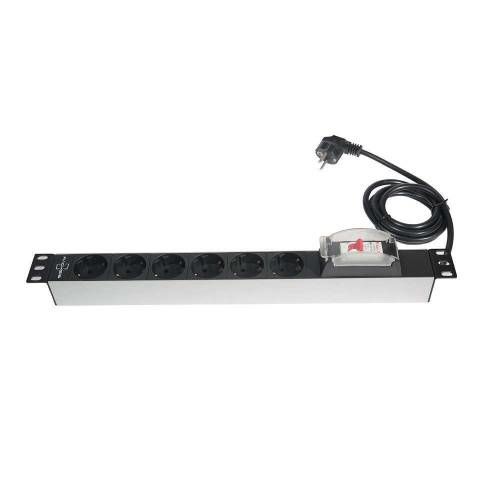 RACK KABİN PRİZİ ALİMİNYUM 6 LI SİGORTALI 2 METRE