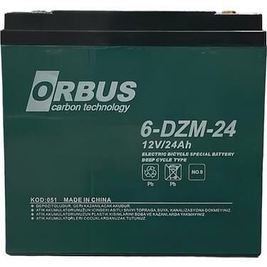 12 VOLT 24 AMPER JEL ORBUS MOTOSİKLET AKÜSÜ ÖLÇÜLER 181*77*170 mm.6.6 KG