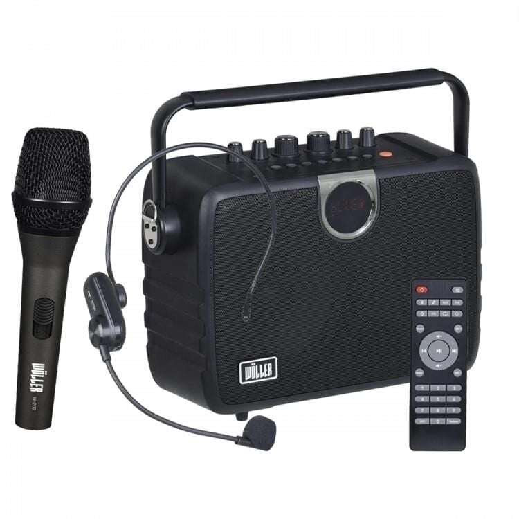 WÖLLER W-610HE ŞARJLI BT-USB PORTATİF KABLOSUZ EL + KAFA MIKROFONLU HOPARLÖR