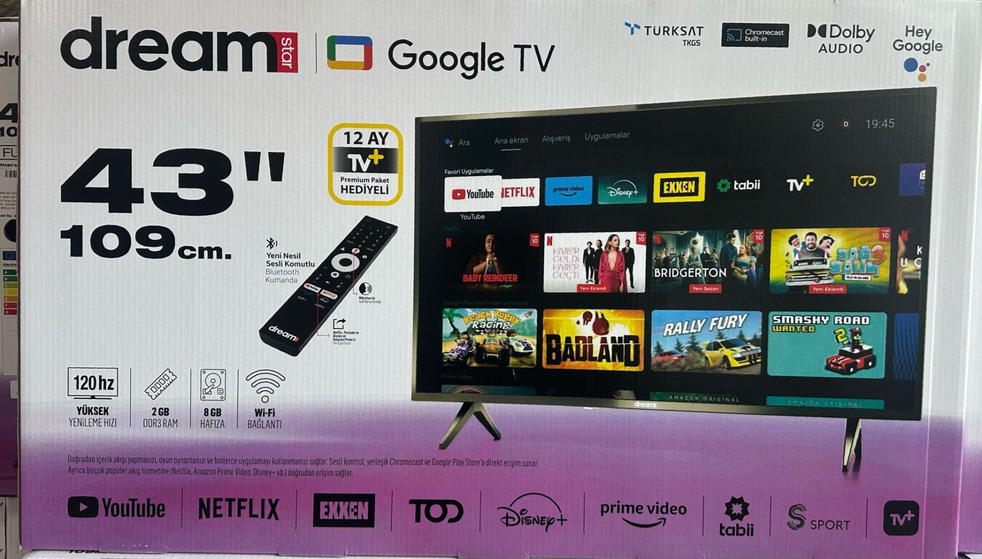 DREAMSTAR 43'' 109CM FULL HD SMART GOOGLE TV UYDULU LED TV