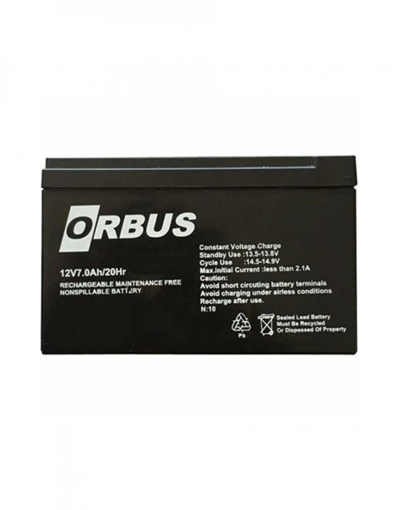 12 VOLT 7 AMPER AKÜ ORBUS ÖLÇÜLER 150*65*94 mm.2 kg.