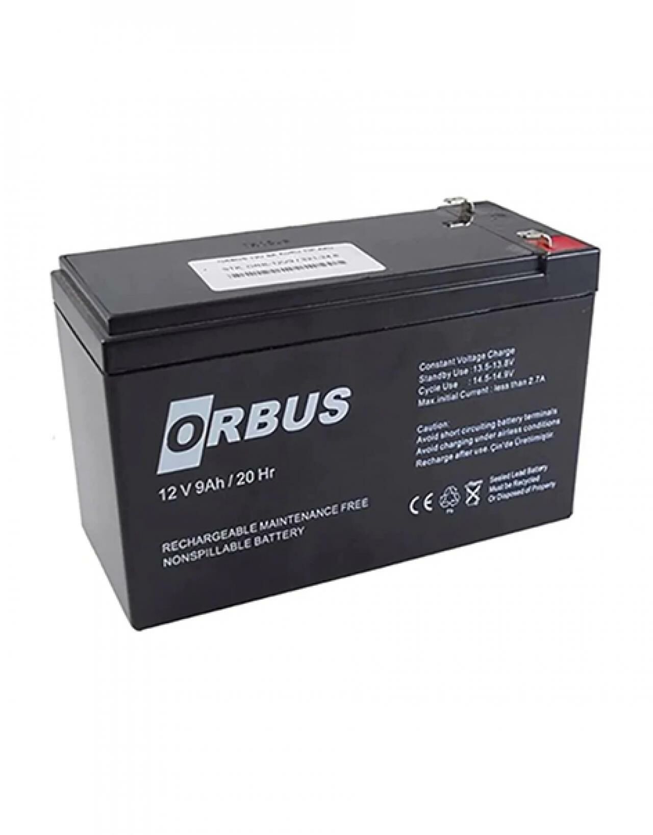 12 VOLT 9 AMPER AKÜ ORBUS ÖLÇÜLER 150*65*90 mm. - 2,6 kg.