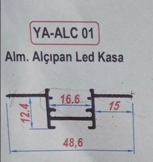 ALÇIPAN LED PROFİL KASASI CAM DAHİL YA-ALC 01-152 CM 1 BOY FİYATIDIR