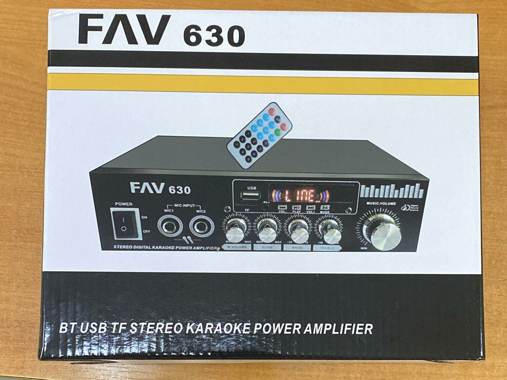 FAV 630-BT-USB STEREO-2X40 WATT 220 VE 12 VOLT GİRİŞLİ KUMANDALI POWER ANFİ