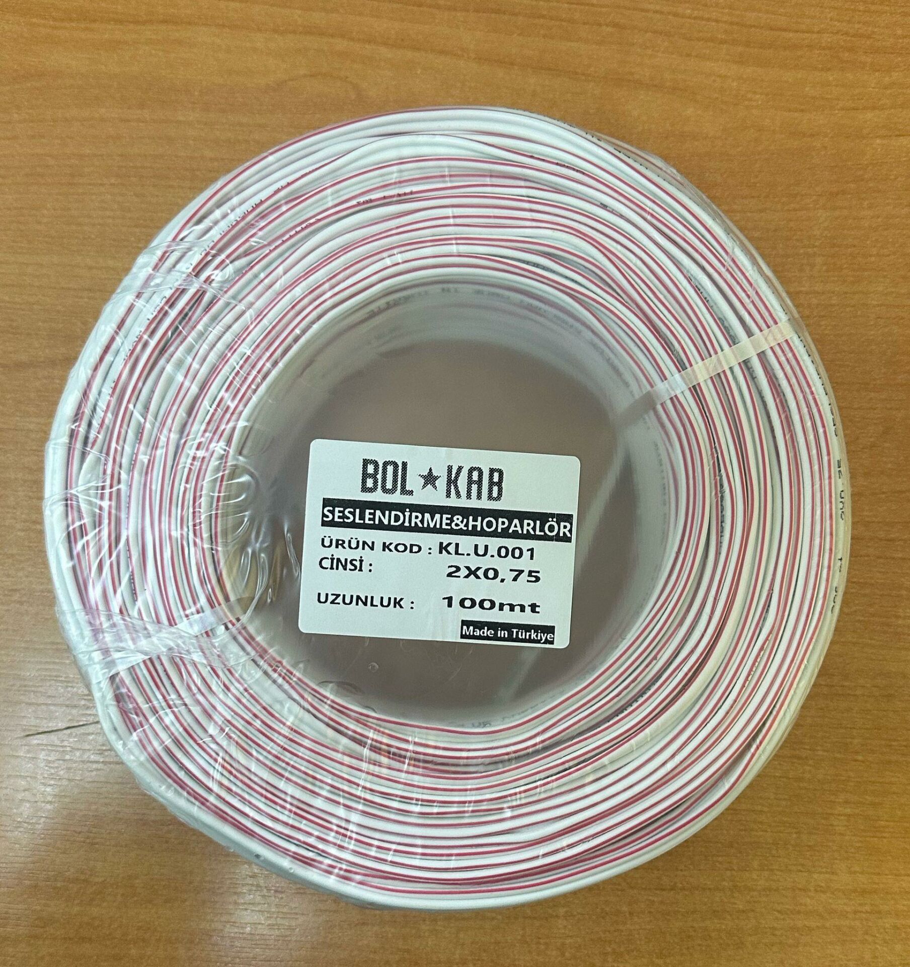 BOLKAB 2X0.75 CCA KODLU KORDON KABLO 1 MT FİYATIDIR BEYAZ