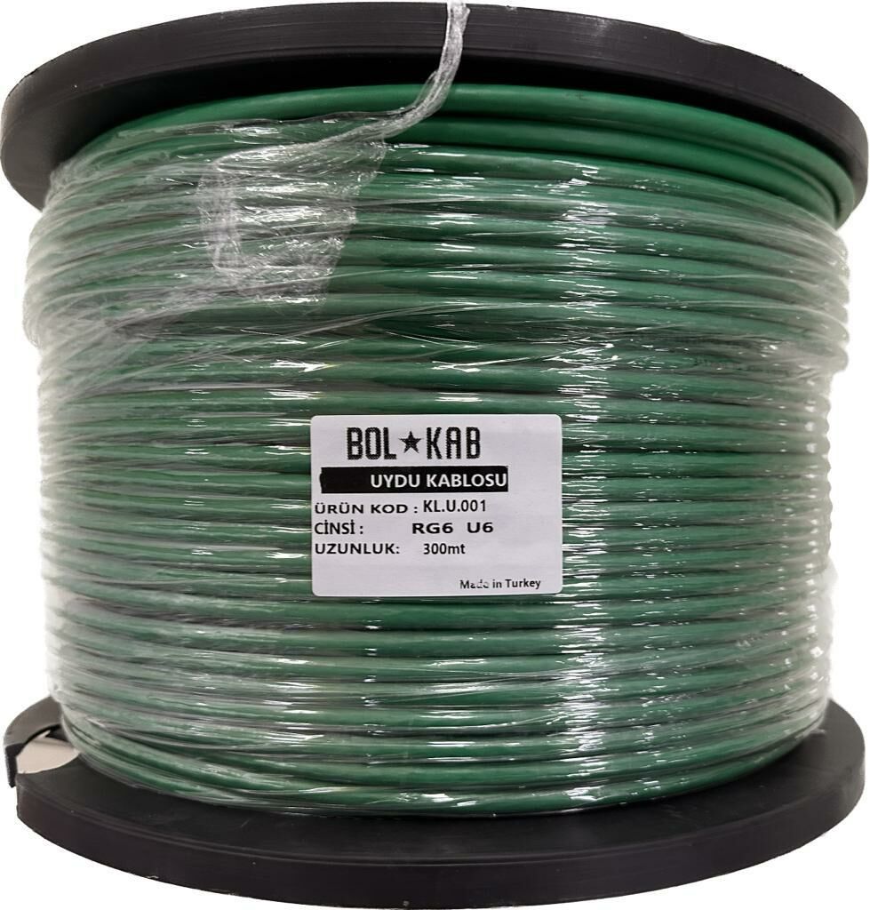 BOLKAB RG 6 U6 ANTEN KABLOSU YEŞİL 80 TELLİ 1 MT FİYATIDIR