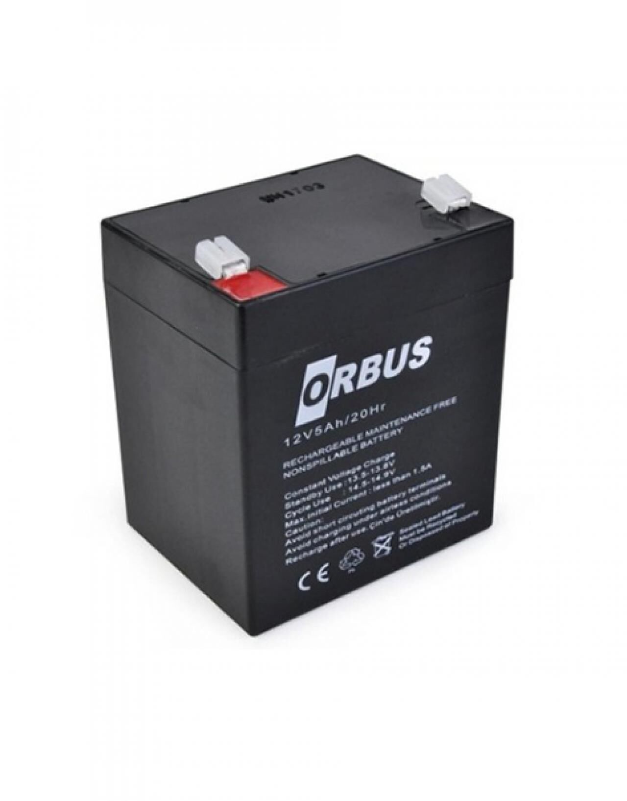 12 VOLT 5 AMPER AKÜ ORBUS ÖLÇÜLER 90*70*101 mm. - 1,3 kg.