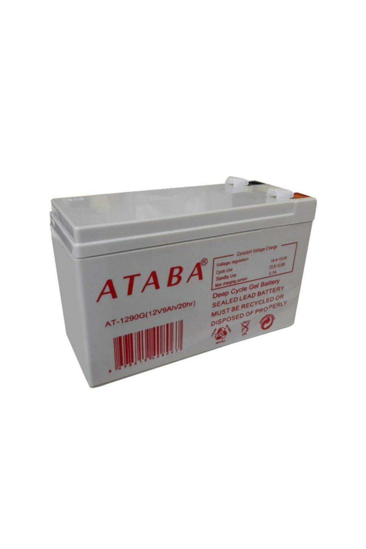 12 VOLT 9 AMPER AKÜ ATABA JEL 151x65x94-2408 GRAM