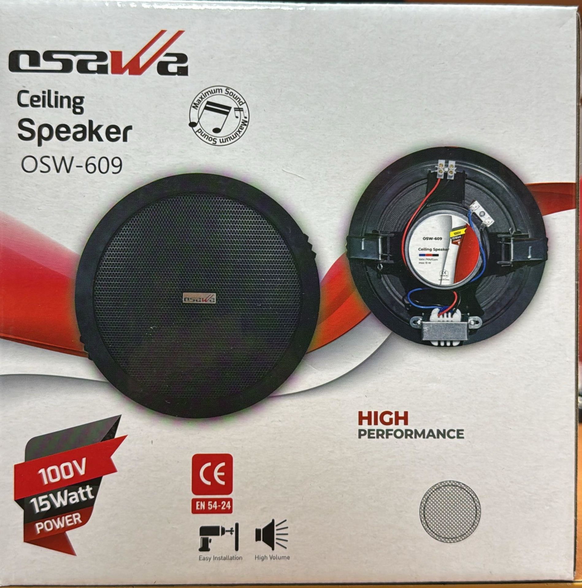 OSAWA OSW-609  TRAFOLU 13 CM SİYAH ALÇIPAN TAVAN HOPARLÖRÜ