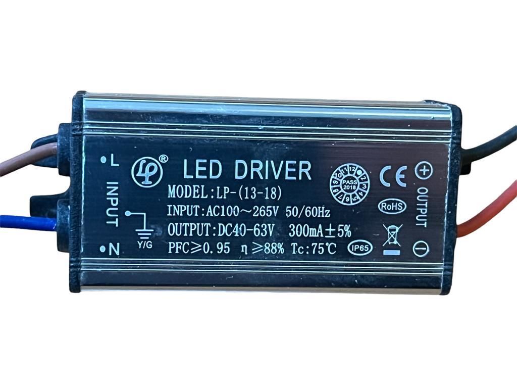 LED DRİVER 18 WATT 40-63 VOLT 300 MA WALLWASHER İÇİN METAL BOLLED