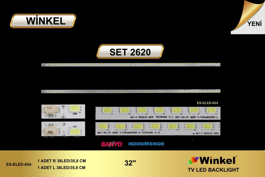 TV LED BAR -2620 2 Lİ ÇUBUK-38 LEDLİ 35.8 CM.LE82N7HM,32UZ9090,THC315005-ELED654-WİNKEL