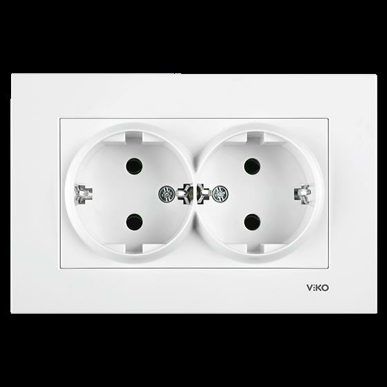 VİKO KARRE 2 Lİ TOPRAKLI PRİZ ÇERÇEVE DAHİL-90960056