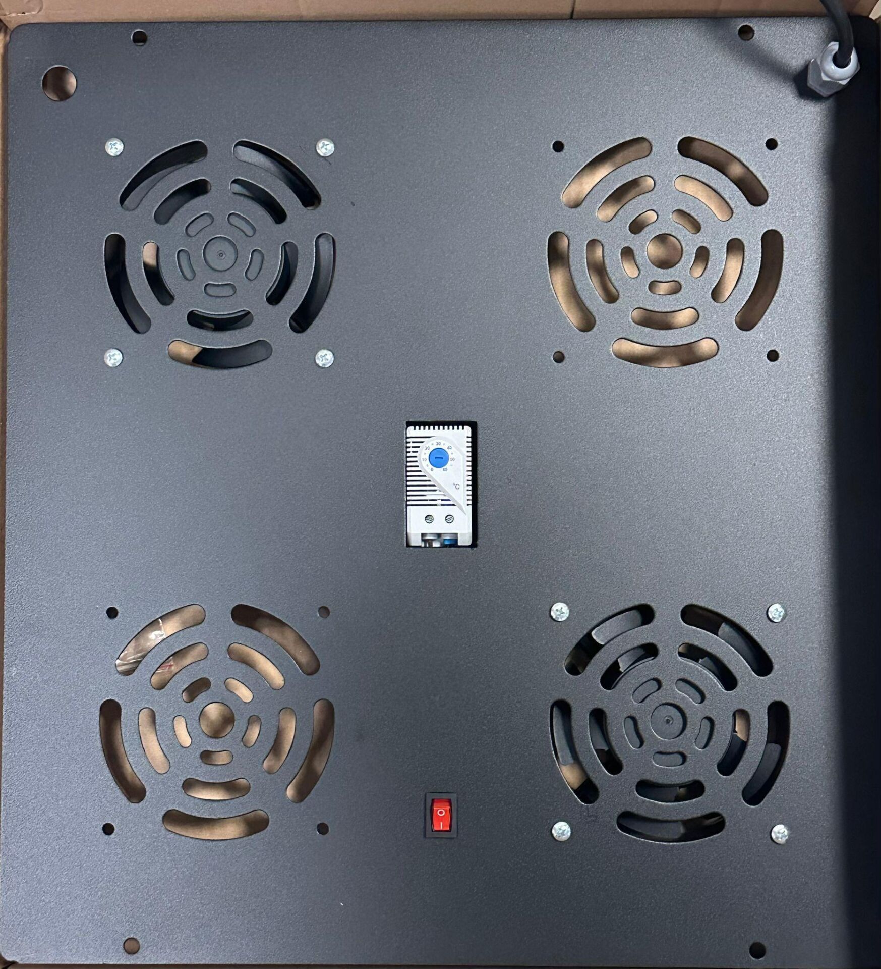 RACK KABİN FAN MODÜLÜ 2 Lİ TERMOSTATLI ÖLÇÜLER 43x46