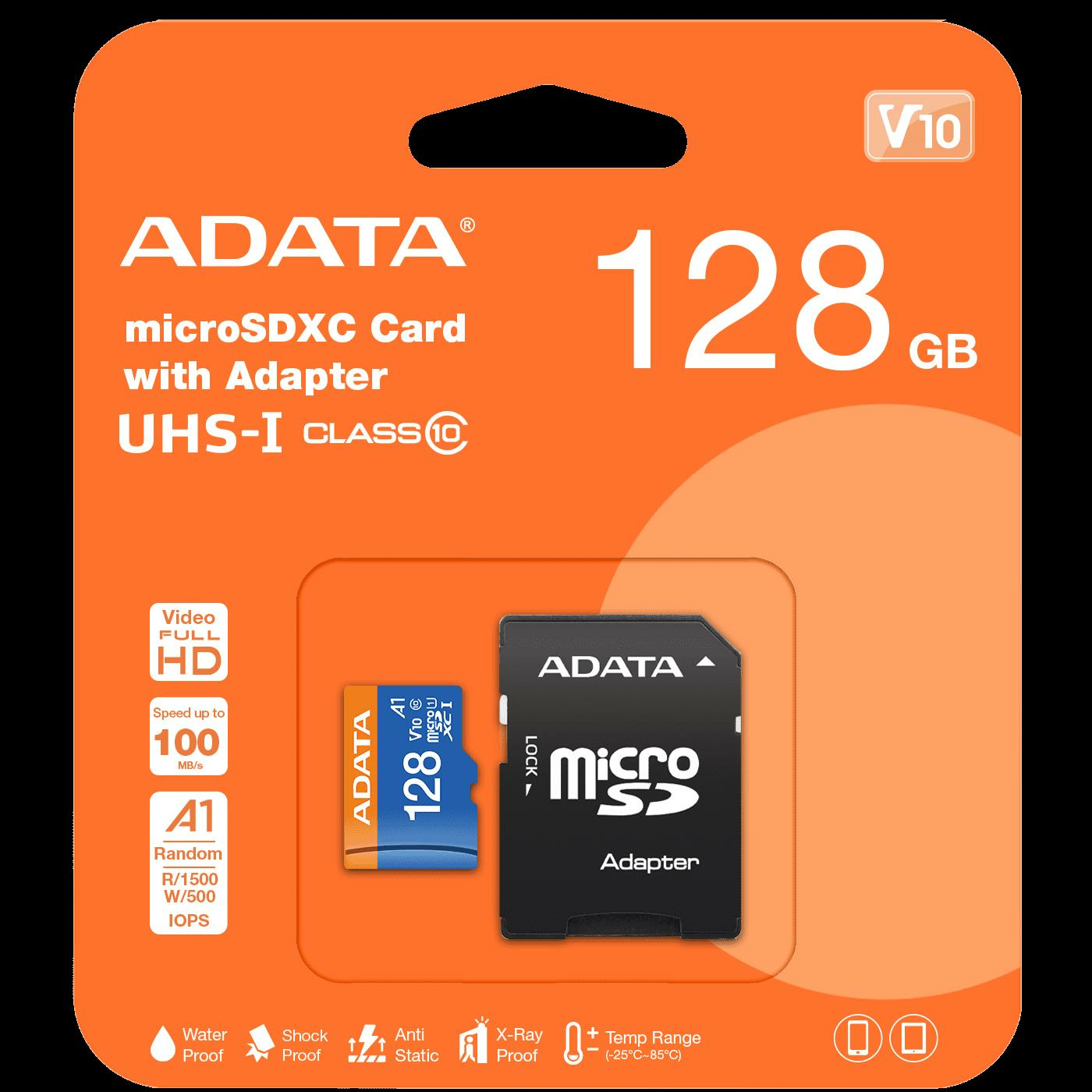 Adata 128GB Premier microSDHC Card with Adapter UHS-I Class10 V10 Hafıza Kartı