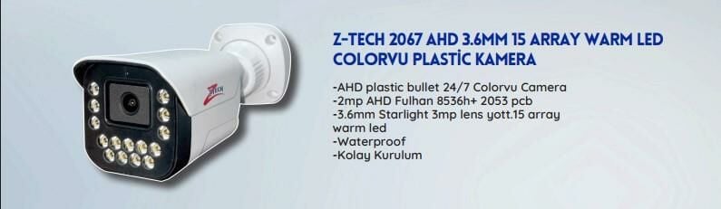 ZTECH ZR-2067 2MP AHD FULLCOLOR 2.8MM BULLET DIŞ MEKAN KAMERA