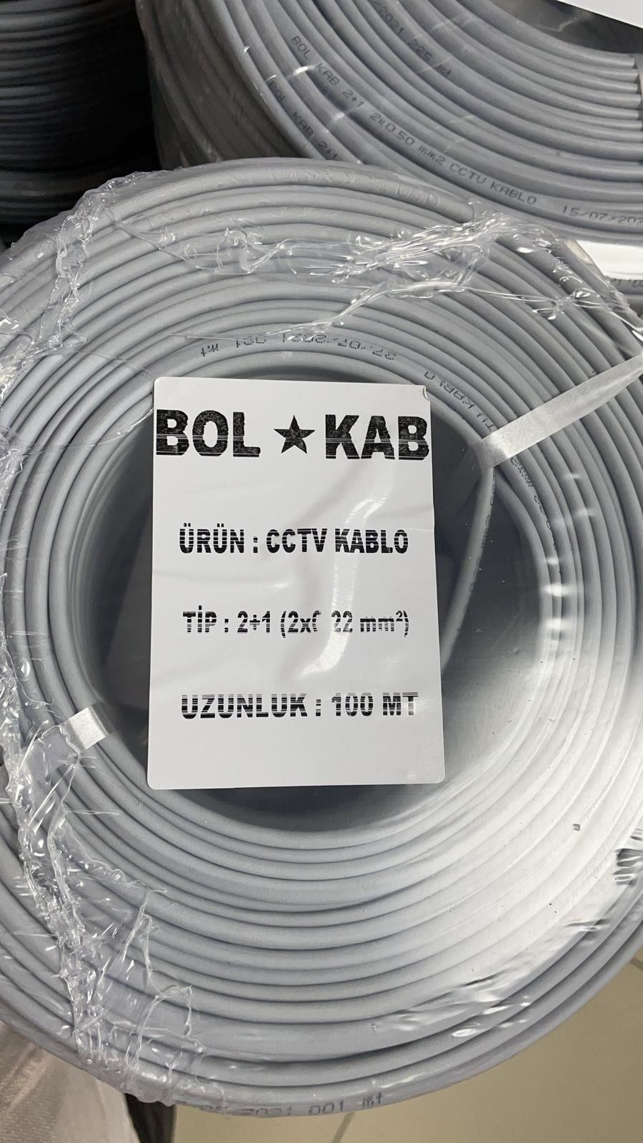 BOLKAB 2+1  2X022 CCTV KAMERA KABLOSU CCA 1 MT FİYATIDIR