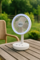 HEPU HP-F888 8'' 20CM Katlanabilir Işıklı Masaüstü Fan – 4000mAh (2x2000mAh) Batarya, 180°