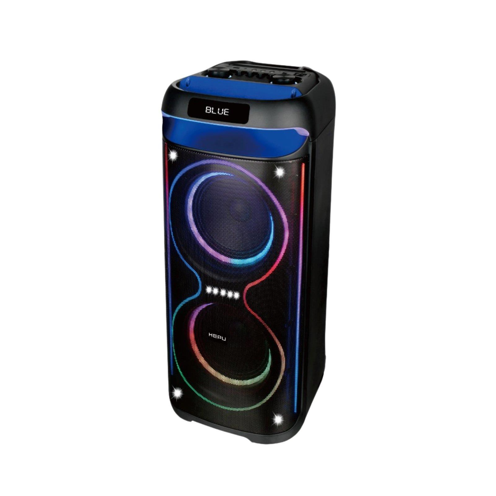 HEPU HP-100 2X10'' 2X25CM KABLOSUZ 1 EL MİKROFON BLUETOOTH ŞARJLI MÜZİK KUTUSU