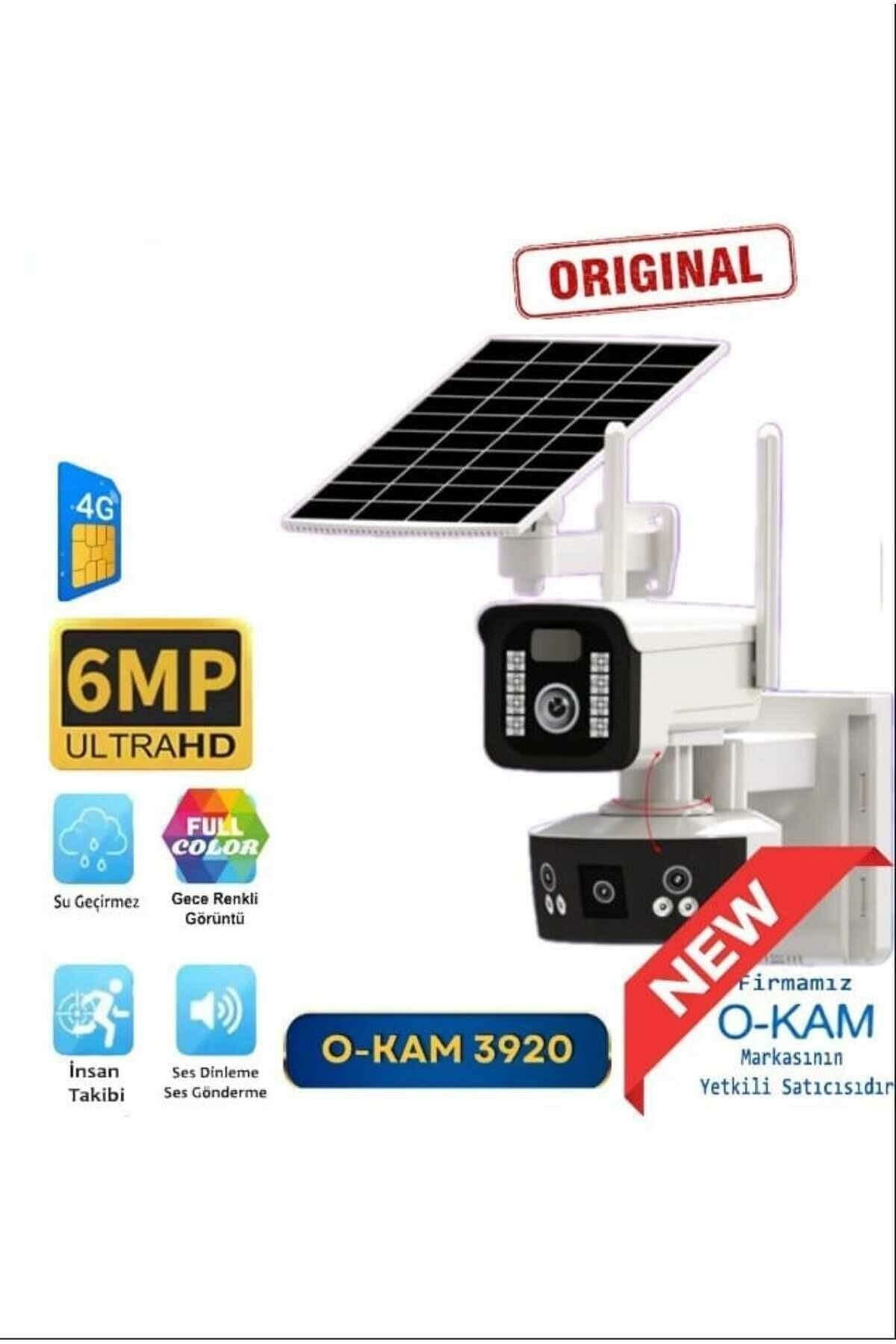 O-KAM-3920 4G SİM KARTLI Solar 6MP PTZ 2Lens 3 Görüntü IP Kamera