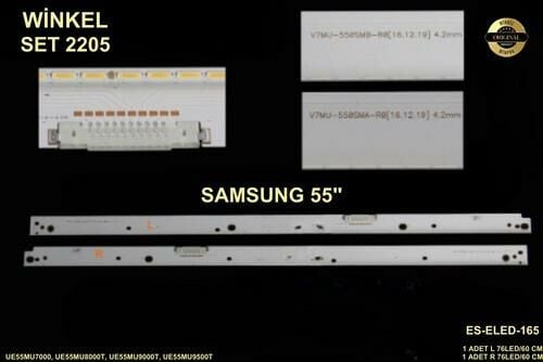 TV LED BAR -2205 2 Lİ ÇUBUK-UE55MU7000,UE55MU8000T,UE55MU9000T-ELED-165-WİNKEL
