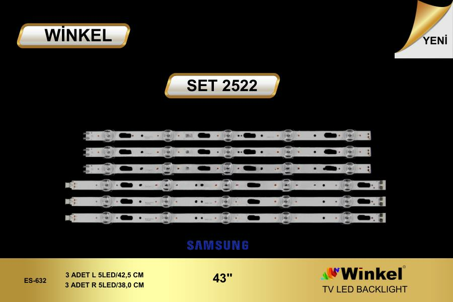 TV LED BAR-2522 TAKIM 6 LI-43TU7000U UE43TU7100U UE43TU8000U-UE43AU7000U UE43AU7100-WİNKEL