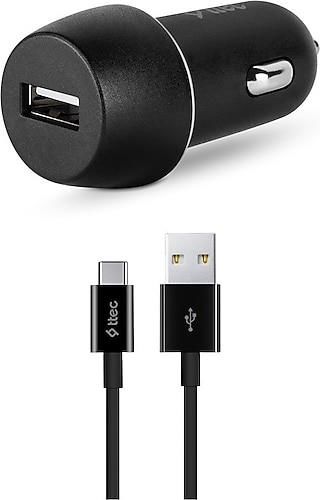 TTEC 2CKS20CS SmartCharger 2.1A Araç Şarj Aleti + USB-C Kablo Siyah