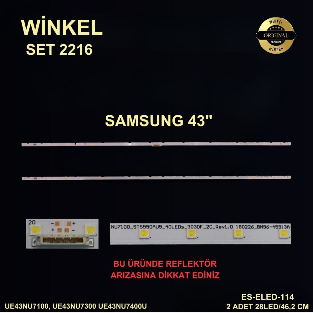 TV LED BAR -2216 2 Lİ ÇUBUK-UE43RU7445UXXC,UE43NU7400U-ELED114-WİNKEL