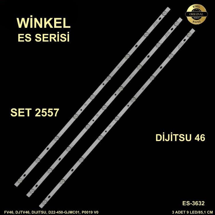 TV LED BAR 2557 TAKIM 3 LÜ FV46, DJTV46, DIJITSU,ES-3632-WİNKEL