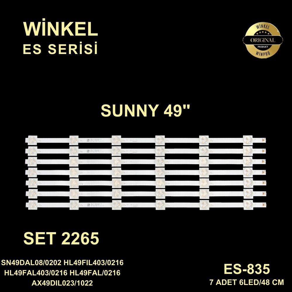 TV LED BAR 2265 TAKIM 7 Lİ-AX049DLD-AX49DIL075-SN049DLD12AT050-SKYWORTH-C1119-E835