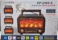 KNSTAR FP-2393-S  ŞÖMİNELİ GÜNEŞ PANELLİ BLUETOOTH USB NOSTALJİK RADYO